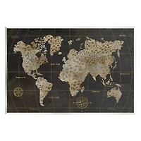 Stupell Industries Giraffe Animal Pattern Atlas Map Compass Wall Plaque Art