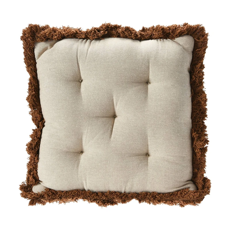 Hello Honey® Neutral Houndstooth Throw Pillow with Fringe