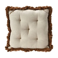 Hello Honey® Neutral Houndstooth Throw Pillow with Fringe