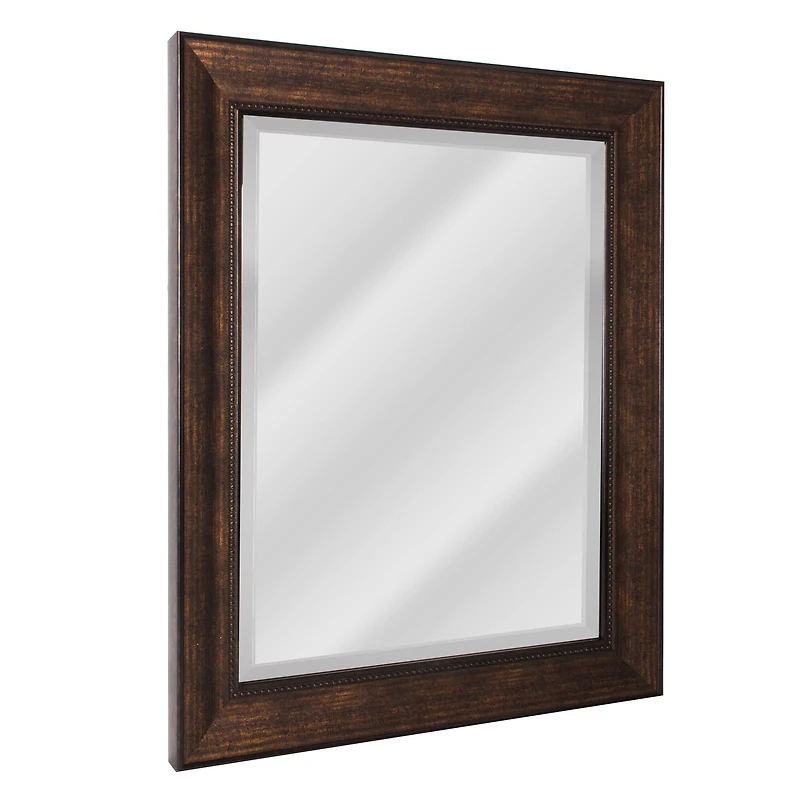 Head West® 34.5" Deep Bronze Beaded Rectangular Framed Beveled Accent Wall Mirror