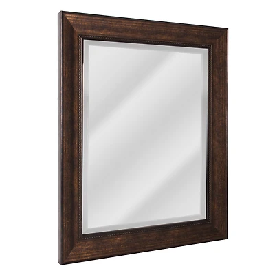 Head West® 34.5" Deep Bronze Beaded Rectangular Framed Beveled Accent Wall Mirror