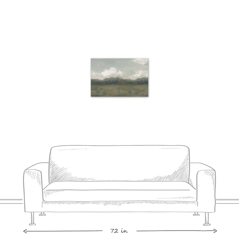 Moody Green Landscape Canvas Wall Art
