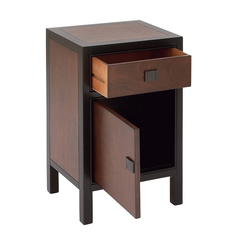 26" Dark Brown Wood Contemporary Cabinet