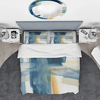 Designart 'Indigo Panel VI' Geometric Bedding Set