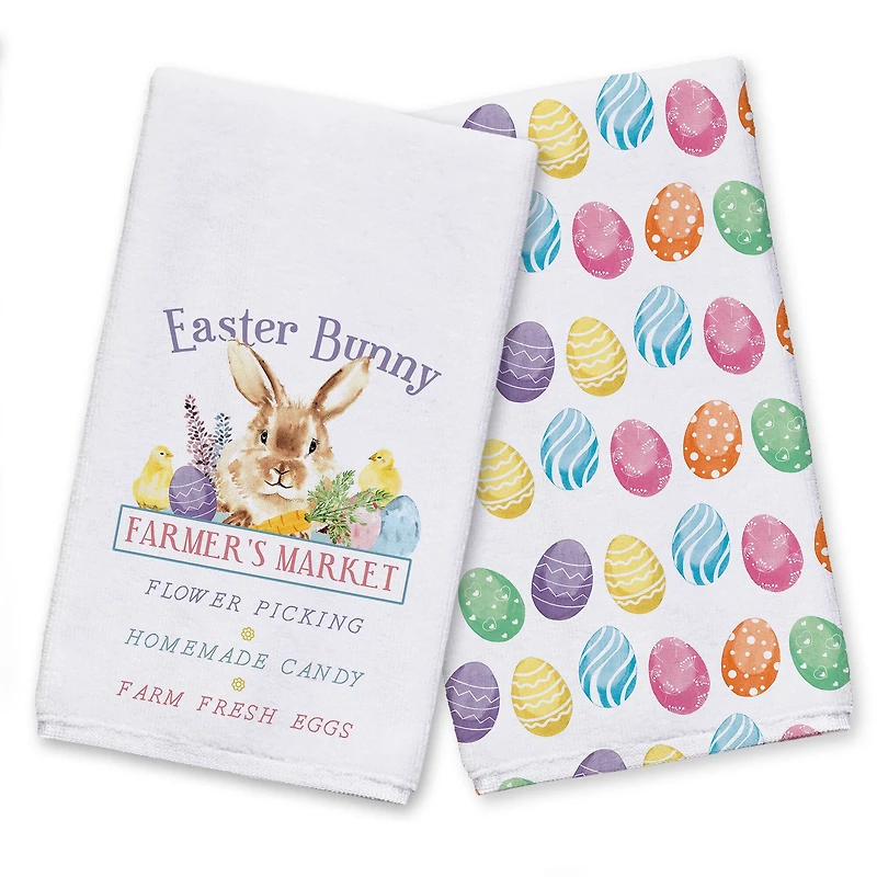 Easter Farmer's Market 16" x 25" Tea Towel - Set of 2