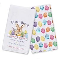 Easter Farmer's Market 16" x 25" Tea Towel - Set of 2