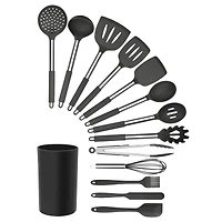 MegaChef Gray Silicone & Stainless Steel Cooking Utensils Set, 14ct.