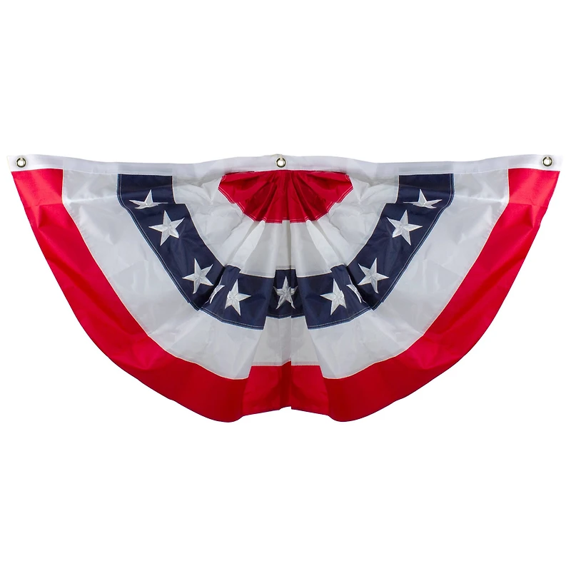 Patriotic Americana Pleated Bunting Flag, 24" x 48"