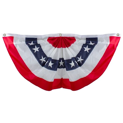 Patriotic Americana Pleated Bunting Flag, 24" x 48"