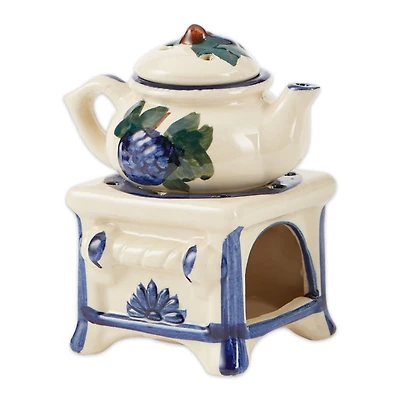 Porcelain Teapot Stovetop Candle Oil Warmer 3.87" x 3.12" x 5.37