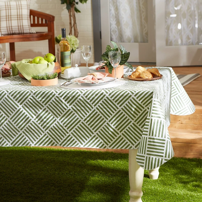 Artichoke Grid Vinyl Tablecloth 60" x 102"