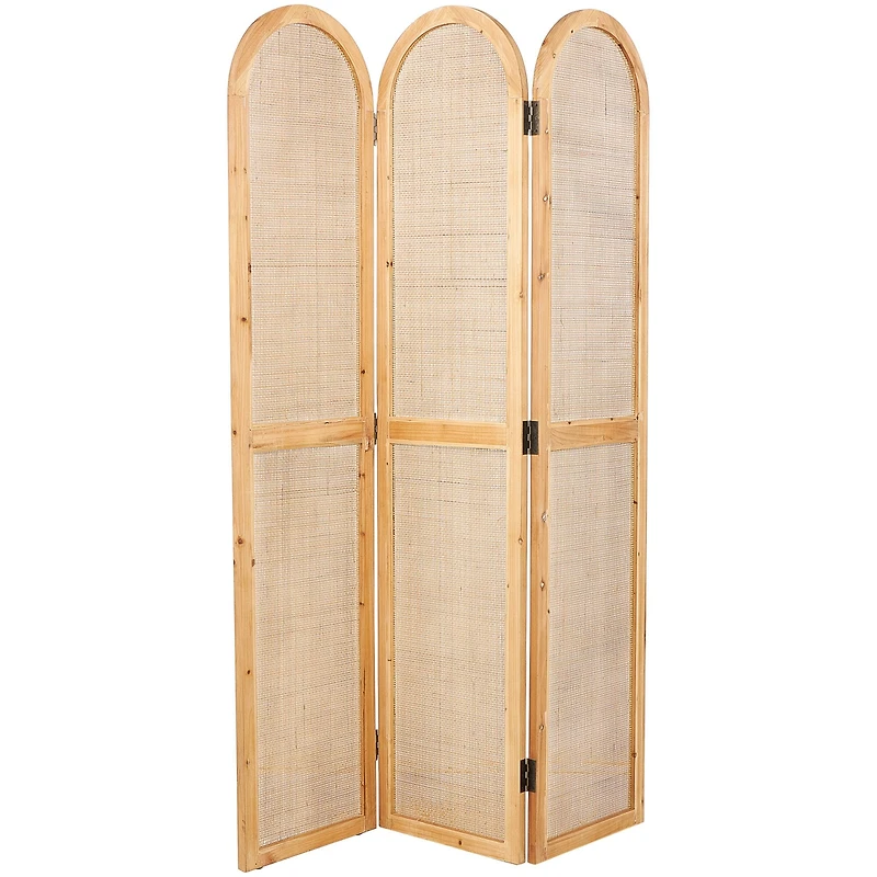 6ft. Brown Wood Room Divider Screen
