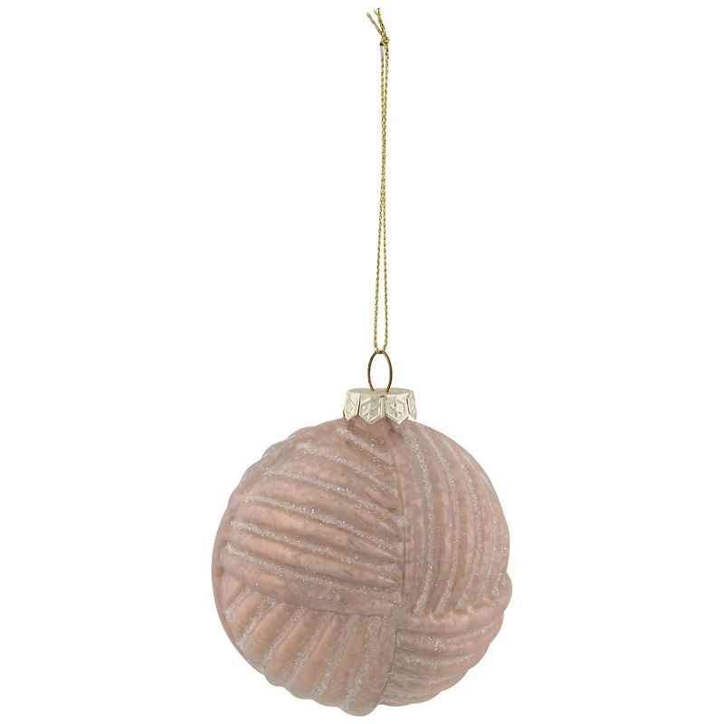 3" Pink Woven Mercury Glass Ball Ornament