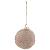 3" Pink Woven Mercury Glass Ball Ornament