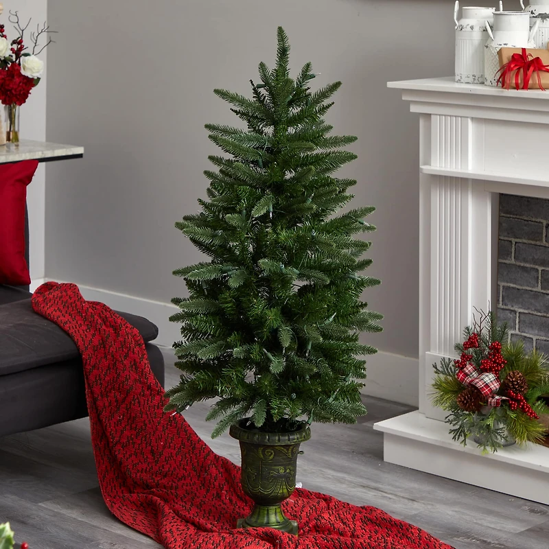 4ft. Pre-Lit Artificial Christmas Tree, Clear LED Lights