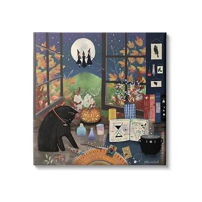 Stupell Industries Halloween Witches Autumn Moon Canvas Wall Art