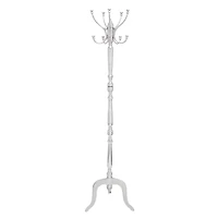 60" Silver Metal Traditional Coat Rack