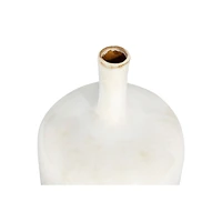 Hello Honey® 9.5" Cream Stoneware Vase with Green Undertones & Reactive Glaze Finish