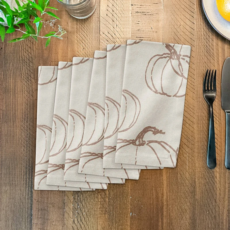 Dusty Rose Multi Pumpkin Pattern Cotton Twill Napkin