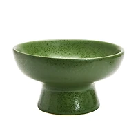 Hello Honey® Matte Green Reactive Glaze Stoneware Footed Bowl