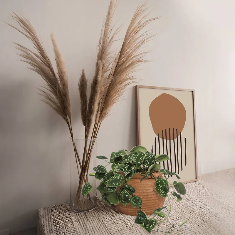 8"  Terra Cotta Ribbed Ceramic Pot by Ashland®