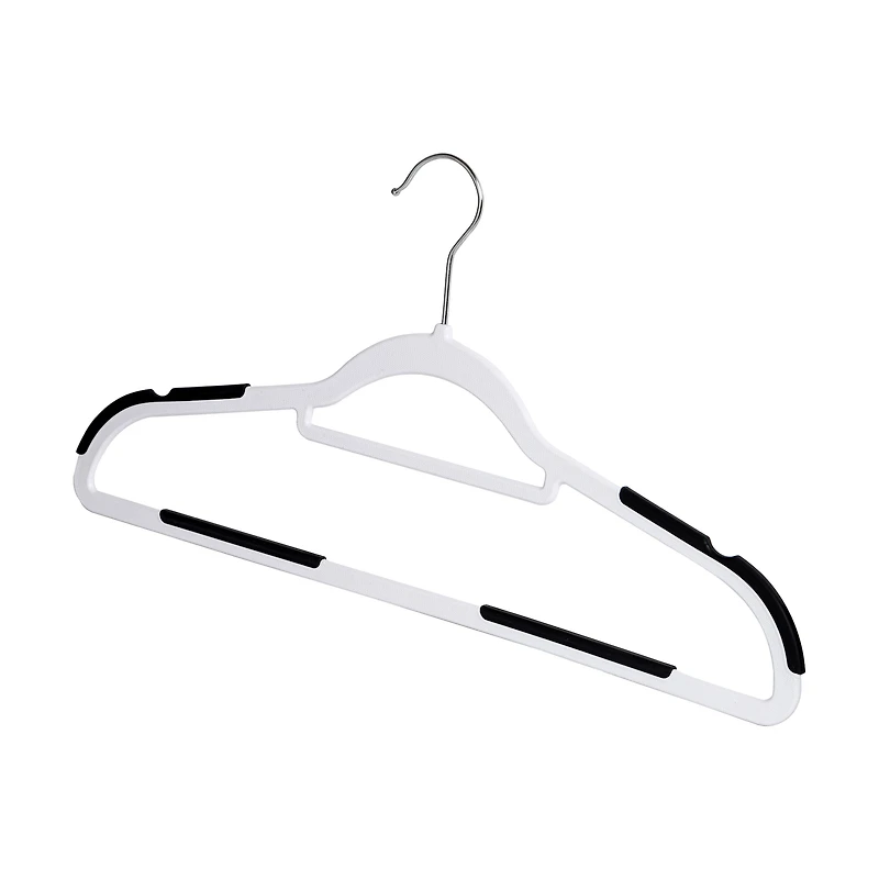 Honey Can Do White & Black Rubber Grip No-Slip Plastic Hangers, 50ct.