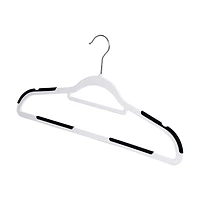 Honey Can Do White & Black Rubber Grip No-Slip Plastic Hangers, 50ct.