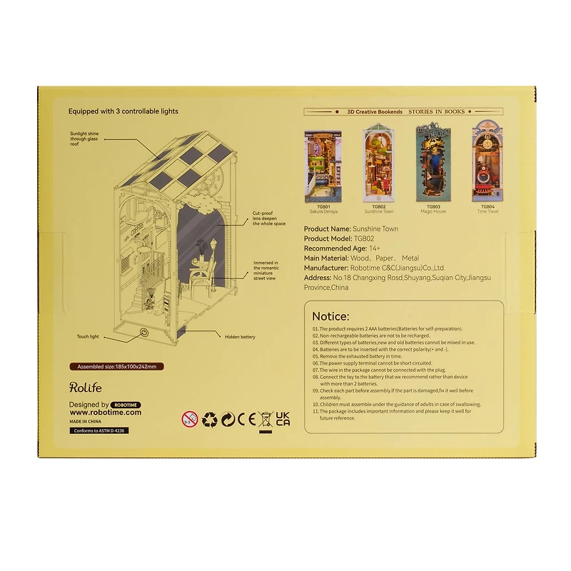 Rolife® Sunshine Town DIY Book Nook Shelf Insert Kit