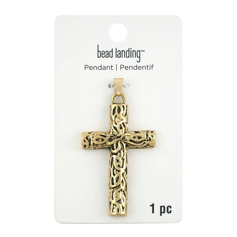 Antique Gold Filigree Cross Pendant by Bead Landing™