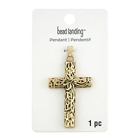 Antique Gold Filigree Cross Pendant by Bead Landing™