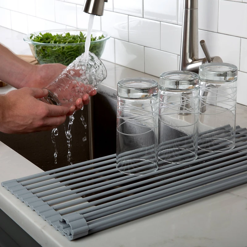 Kitchen Details Roll Up Over the Sink Drying Rack