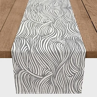 Wave Print Outdoor Table Runner
