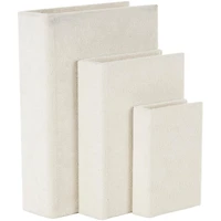 Velvet Textured Decorative Book Box with Gold Page Detailing