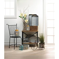 Oblong Galvanized Metal Tray (Set of 2) 19" x 11.25" x 3