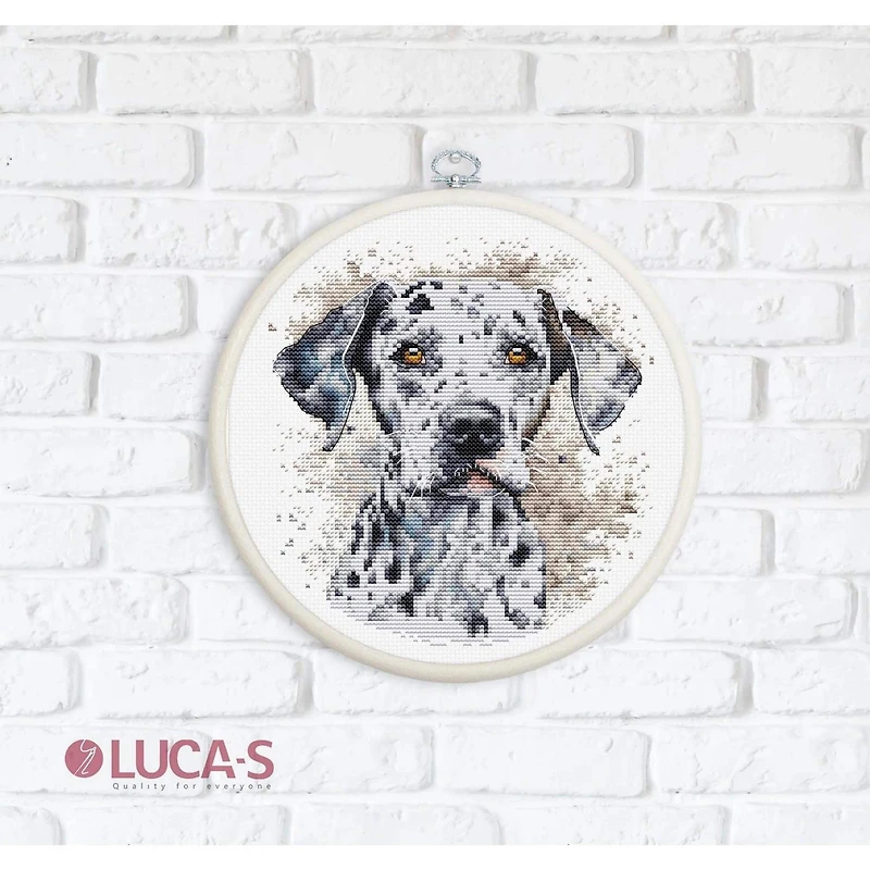 Luca-S Dalmatian Counted Cross Stitch Kit with Display Hoop