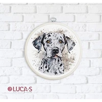 Luca-S Dalmatian Counted Cross Stitch Kit with Display Hoop