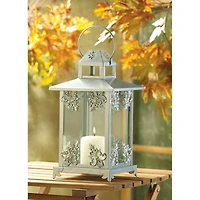 13" Silver Scrollwork Candle Lantern