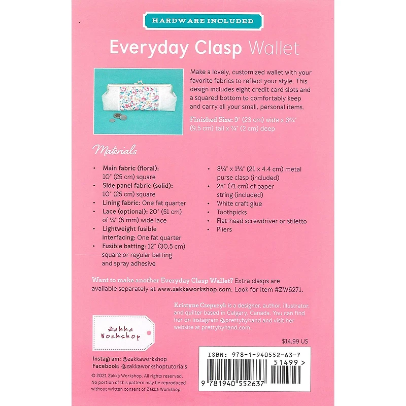 Zakka Workshop Everyday Clasp Wallet Kit