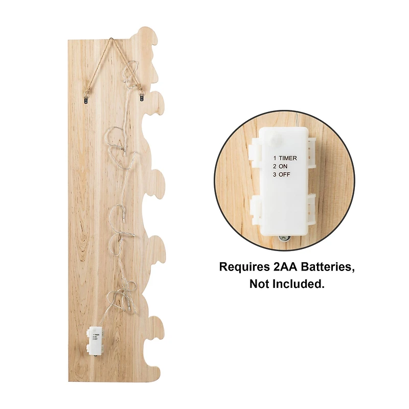 Glitzhome® 42"H Lighted Halloween Wooden Stacked Ghost Porch Sign with Timer