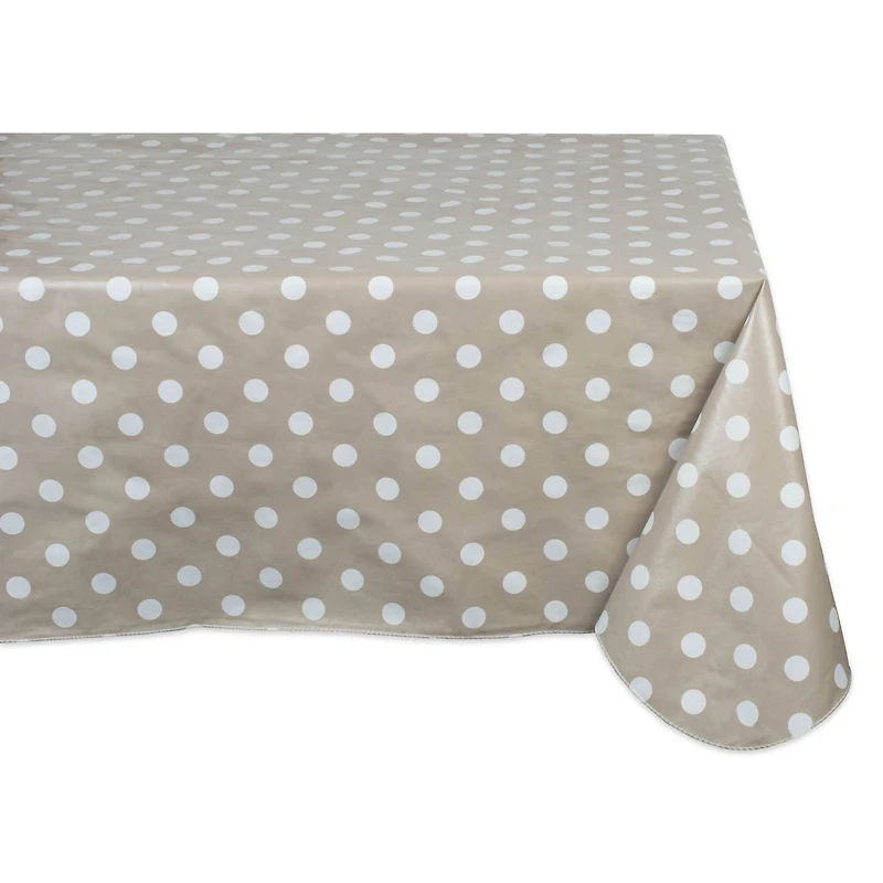 DII® 102" Natural Polka Dot Vinyl Tablecloth