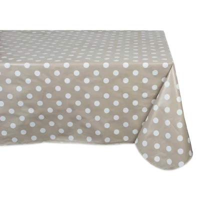 DII® 102" Natural Polka Dot Vinyl Tablecloth