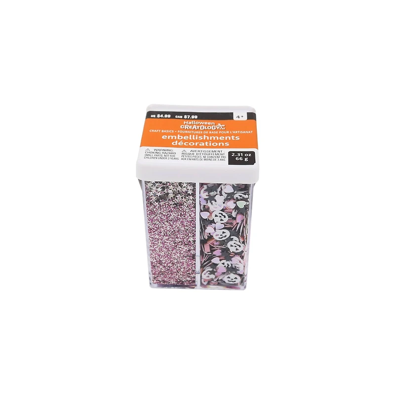 Pink Ghoul Glitter Confetti Embellishments by Creatology™