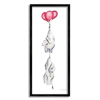 Stupell Industries Kids' Baby Elephants Flying with Floating Red Balloons Framed Wall Art