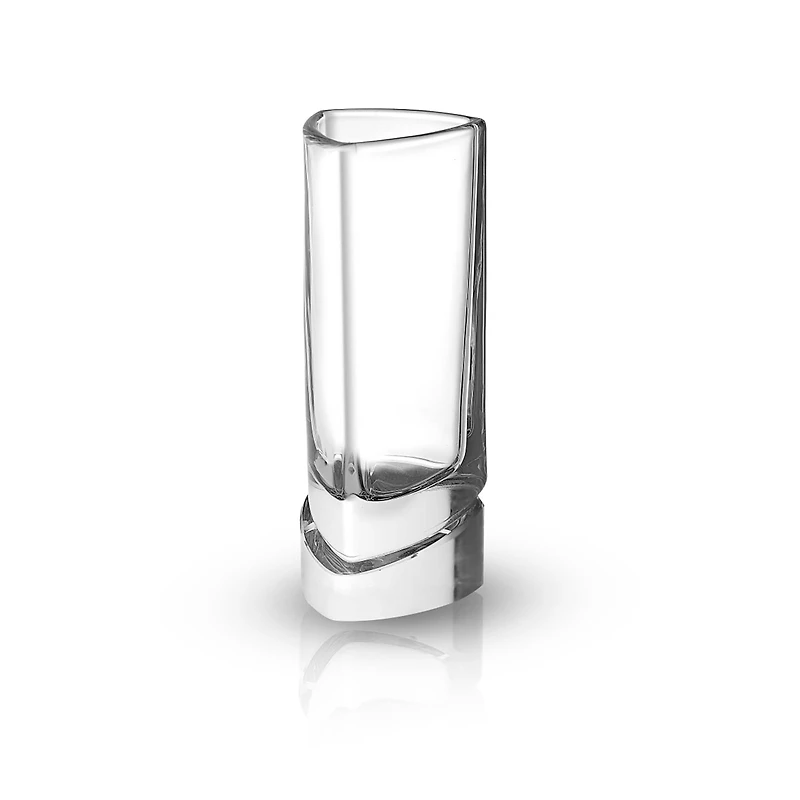 JoyJolt® 1.5oz. Aqua Vitae Triangle Off Base Shot Glasses, 4ct.