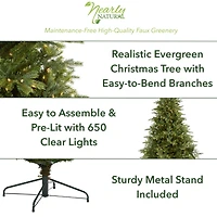 8ft. Pre-Lit North Carolina Spruce Artificial Christmas Tree, Clear LED Lights