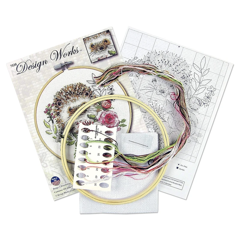 Design Works™ 8'' Round Hedgehog Counted Cross Stitch Kit