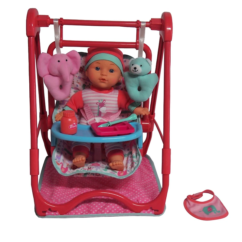Dream Collection 12" Baby Doll 4-in-1 High Chair Play Set