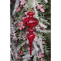 Wizardi 8" Red Twisted Spire Glass Christmas Ornament