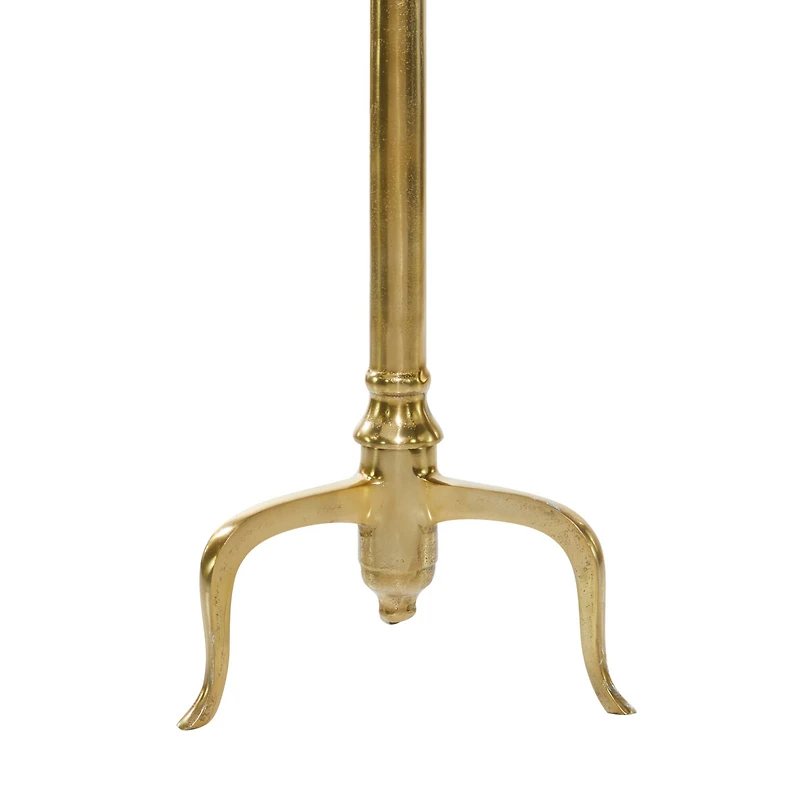 15" Gold Contemporary Marble Accent Table