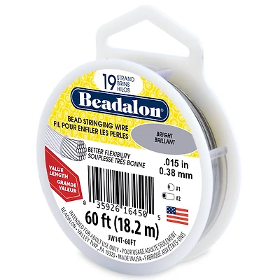 Beadalon® 0.38mm Bright 19 Strand Bead Stringing Wire, 60ft.